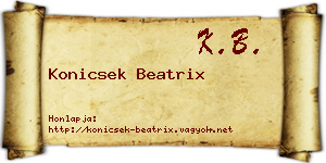 Konicsek Beatrix névjegykártya