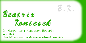 beatrix konicsek business card